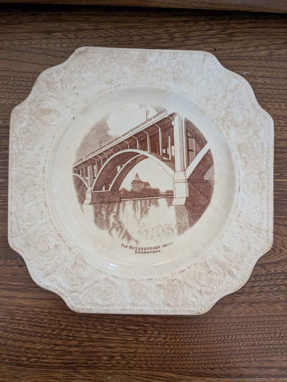 Bessborough Hotel And Broadway Bridge Plate Antique Vintage Saskatoon